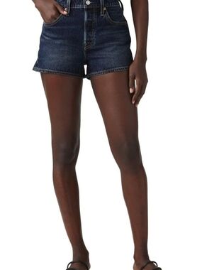 Levi's Dark Blue High-Rise Denim Jean Shorts